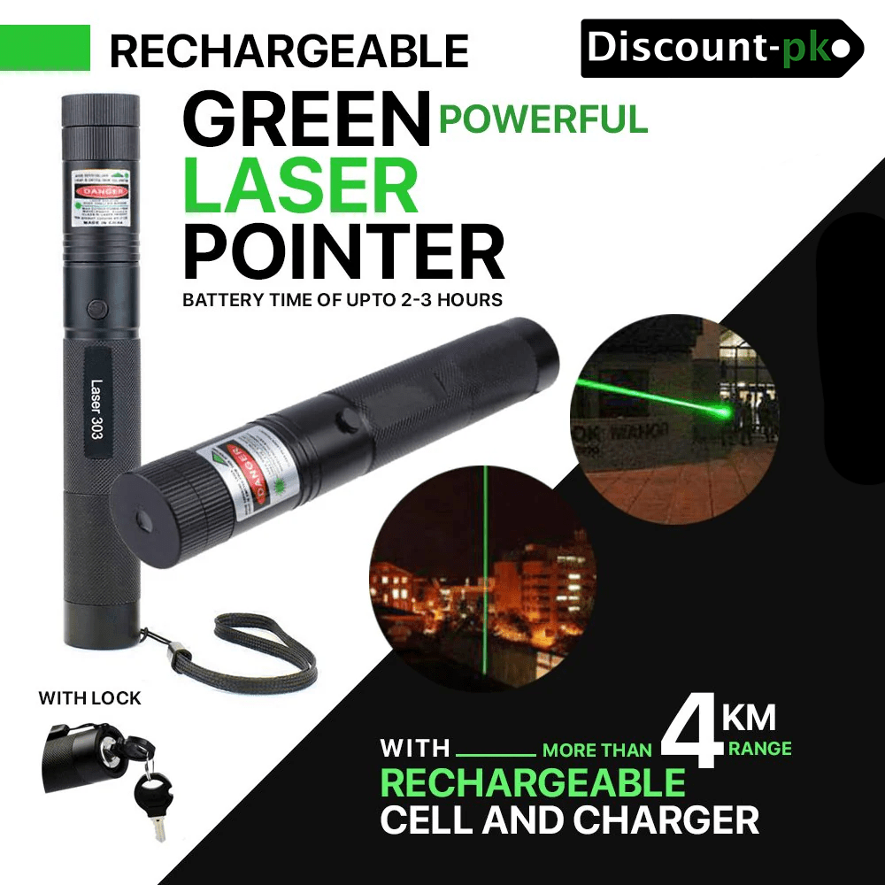 discount-pk black Green Laser Pointer, Pen Pointer, Disco Light Laser, Pointer Pen Beam Laser Light