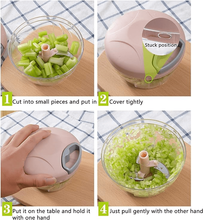 discount-pk Easy Spin Cutter 900 ml: Effortless Manual Food Chopper for Versatile Cooking