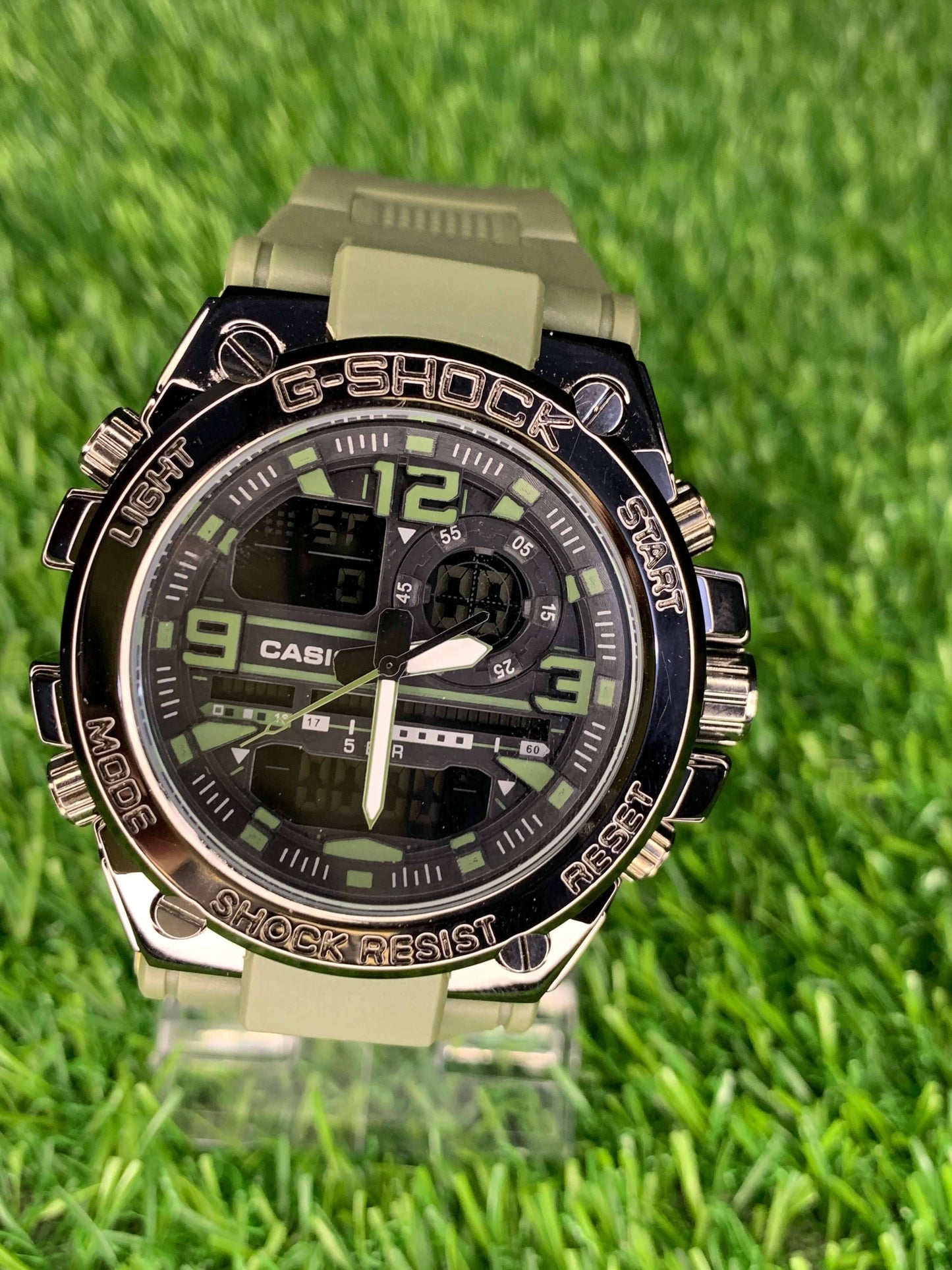 discount-pk Green G-Shock GSTW-300 Metal Dial Dual-Time Sports Watch