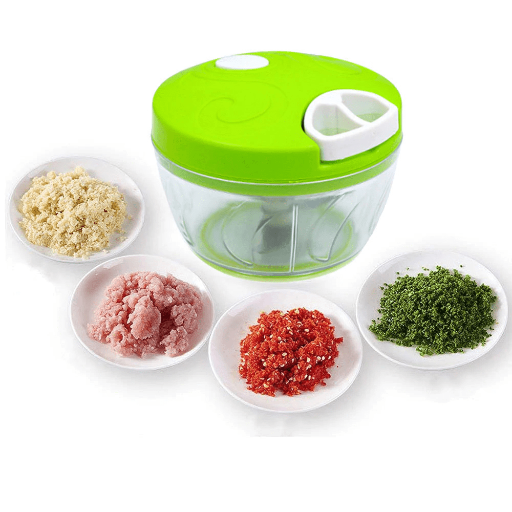 discount-pk Green Mini Speedy Chopper: Manual Hand-Pull Vegetable & Meat Mini Turbo Cutter