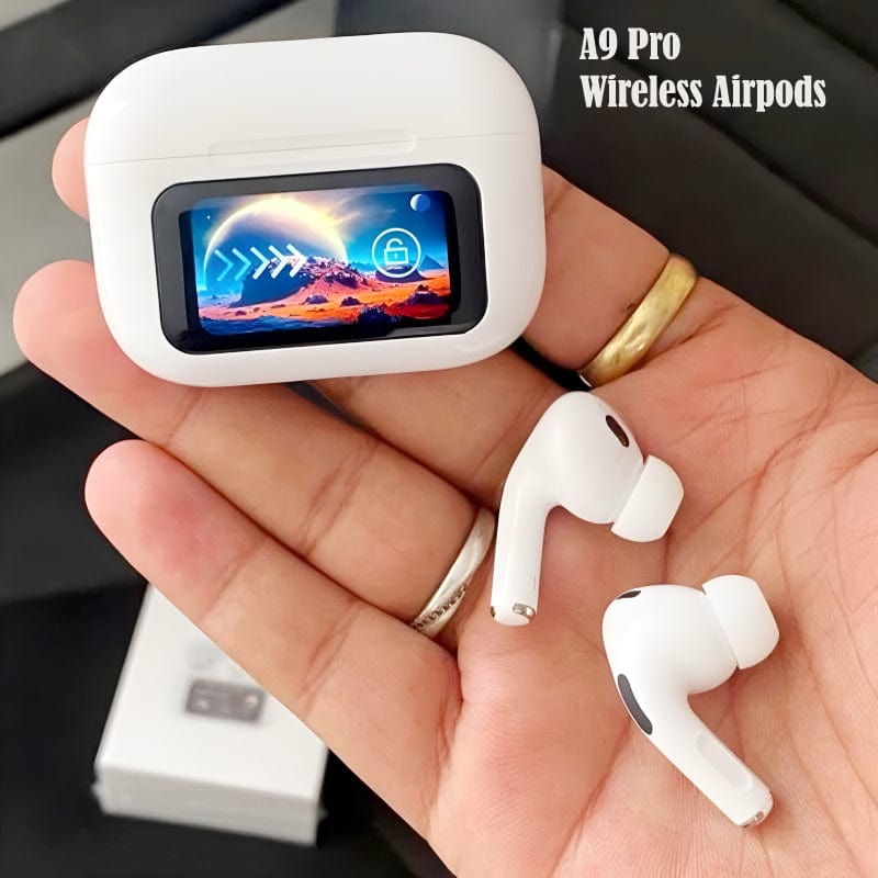 discount-pk Newest A9 PRO TWS Wireless Earphones with Touch Screen Controls & ANC